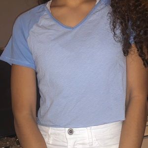 blue crop top